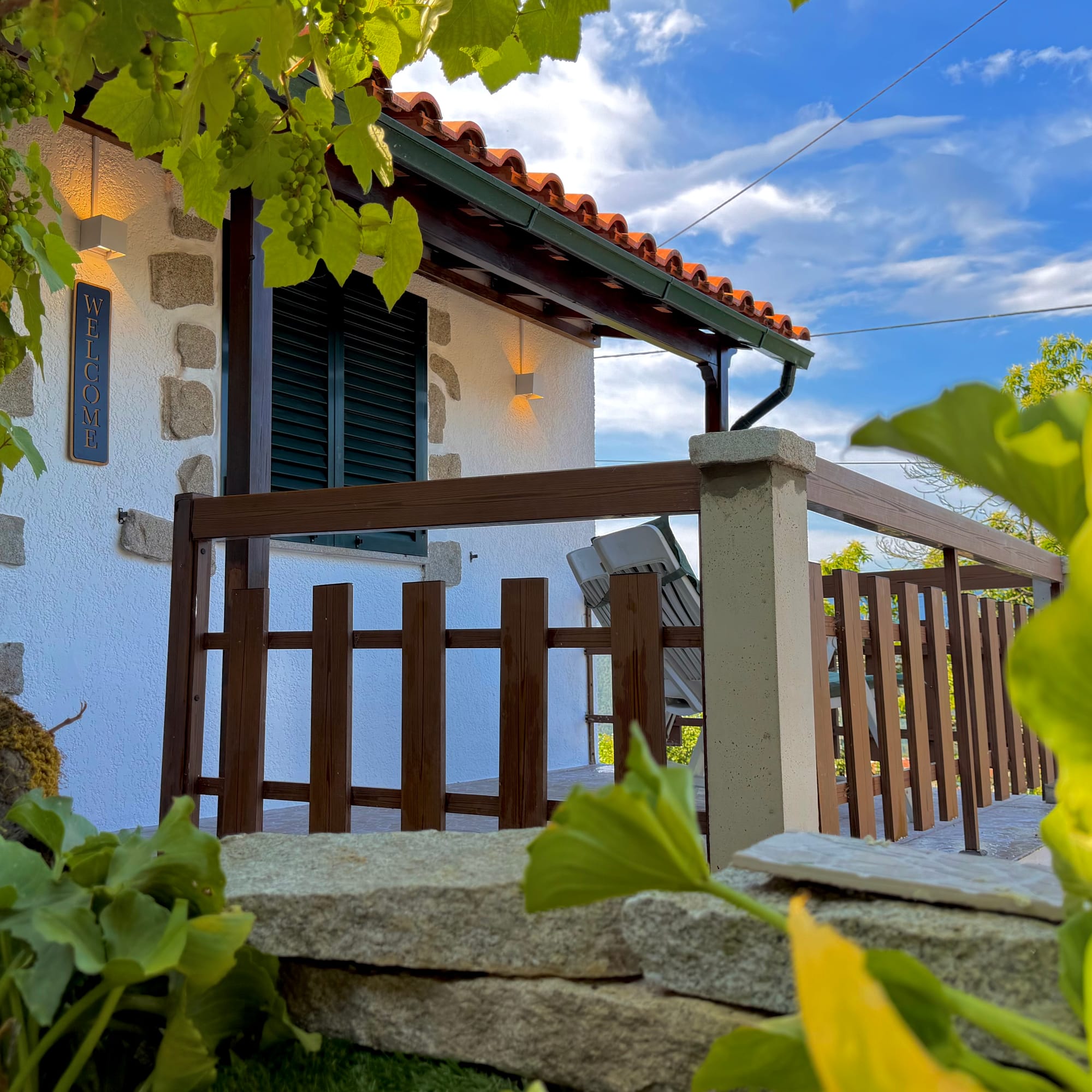 A casa de pedra no jardim